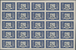 29797 Monaco: 1949, Airmails 300fr., 500fr., 1000fr., Three Values In IMPERFORATE Blocks Of 25, Unmounted - Unused Stamps