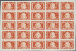 29798 Monaco: 1949, 100th Birth Anniversary IMPERFORATE, 25 Complete Sets Within Units, Unmounted Mint. Ma - Unused Stamps