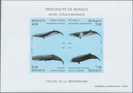 29810 Monaco: 1993, Environment Protection (Whales), Souvenir Sheet Imperforate, Ten Copies Unmounted Mint - Unused Stamps