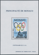 29811 Monaco: 1994, Centenary Of IOC, Bloc Speciaux, Ten Copies Unmounted Mint. Maury BS23 (10), 1.200,- ? - Unused Stamps