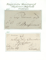 29975 Bayern - Vorphilatelie: 1750/1814, Fürstentum Bayreuth, Sammlung Mit Ca.20 Altbriefen Und Einigen Do - Préphilatélie