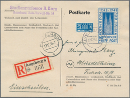 30107 Bizone: 1945/49, Sehr Interessanter Posten Mit Mehreren Hundert Belegen, Dabei Ca.100 Briefe Und Kar - Other & Unclassified