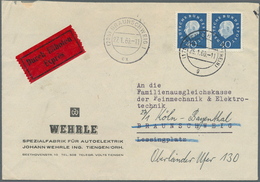 30153 Bundesrepublik Deutschland: 1959, Partie Mit 4 Eilbotenbriefen, Jeder Mit Waager. Paar 40 Pf Heuss M - Autres & Non Classés