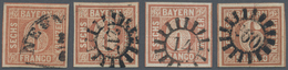 31192 Bayern - Marken Und Briefe: 1849, 6 Kr. Dkl'braunorange, Platte I (Mi.-Nr. 4 I), Elf Gestempelte Wer - Andere & Zonder Classificatie