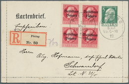31233 Bayern - Ganzsachen: 1874/1920, Unfangreicher Lagerbestand In 4 Kartons Mit Karten, Doppelkarten, Um - Other & Unclassified