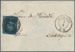 31303 Preußen - Stempel: 1850/1863, DANZIG, Stempel-Slg. Mit Nummernstempeln Bzw. Ortsstempeln Auf 5 Frank - Autres & Non Classés