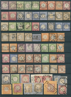 31526 Deutsches Reich - Brustschild: 1872, Große Steckkarte Mit 70 Gestempelten Brustschildausgaben In Unt - Unused Stamps