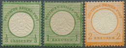 31527 Deutsches Reich - Brustschild: 1872, Ungebraucht Partie Von 14 Werten Großer Schild, Dabei 1/3 Gr. I - Unused Stamps