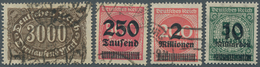 31576 Deutsches Reich - Inflation: 1922/1923, Lot Guter Inflawerte, Dabei Nr. 254d Gest. Gepr. Winkler BPP - Brieven En Documenten