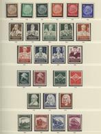 31619 Deutsches Reich - 3. Reich: 1933/1945, Ungebrauchter Und Teils Postfrischer Bestand In Drei Falzlos- - Unused Stamps