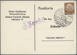 31663 Deutsches Reich - 3. Reich: 1939/1940, Ca. 350 Anschriftenprüfungskarten Von Einem Weinhändler In Tr - Ongebruikt