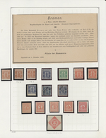 31732 Deutsches Reich - Privatpost (Stadtpost): 1886/1899, BREMEN Privatpost, Interessante Sammlung Mit 47 - Private & Local Mails