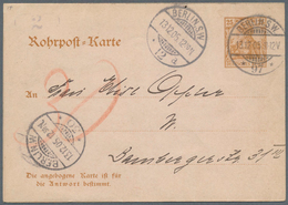 31765 Deutsches Reich - Ganzsachen: 1877/1938, Interessante Slg. Mit Ca.20 Gebrauchten Rohrpost-Ganzsachen - Other & Unclassified