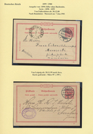 31767 Deutsches Reich - Ganzsachen: 1889/1900 Krone/Adler: Sammlung Von 50 Ganzsachen Und 12 Briefen Und K - Autres & Non Classés