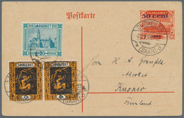 31918 Deutsche Abstimmungsgebiete: Saargebiet - Ganzsachen: 1920/1933, Interessante Slg. Mit 24 Gebrauchte - Postal Stationery