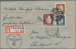 31974 Deutsche Besetzung II. WK: 1943, 6 Briefe Und Eine Vorderseite Aus Der Besetzten Ukraine Und Dem Gen - Occupation 1938-45