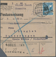 32267 Sowj. Zone - Bezirkshandstempel: 1948, Gehaltvolle Spezialsammlung Einzel- Und Mehrfachfrankaturen M - Other & Unclassified
