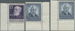 32420 Bundesrepublik Und Berlin: 1949/1955, Lot Von Zwölf Werten Eck- Und Oberränder, Dabei Wohlfahrts-Höc - Collections