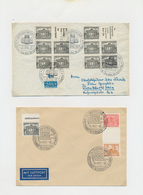 32434 Bundesrepublik Und Berlin: ZUSAMMENDRUCKE: 1951/90 Ca., Sammlung Von Briefen Nur Mit Zusammendrucken - Collections