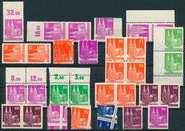 32631 Bizone: 1948, Meist Postfrische Partie Von 31 Bauten-Marken Mit Markanten Abarten, Ungezähnt/teilgez - Other & Unclassified