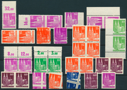 32631 Bizone: 1948, Meist Postfrische Partie Von 31 Bauten-Marken Mit Markanten Abarten, Ungezähnt/teilgez - Andere & Zonder Classificatie