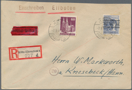 32636 Bizone: 1948, Band / Netz, Acht Belege, Dabei Ausgaben-Mischfrankaturen, Einschreiben, Express, Luft - Other & Unclassified
