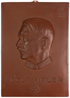 32968 Varia (im Briefmarkenkatalog): 1933/1934, WHW Gau Sachsen,Plakette Mit Bildnis Adolf Hitlers Aus Bra - Autres & Non Classés