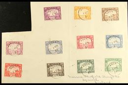 1937  "Dhow" Set To 5R, SG 1/11, On Large Piece, Each Value Tied By Fine "ADEN / 1 APR./ 37" Cds (first Day Of Issue). L - Aden (1854-1963)