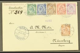 1914  (3 March) Registered Cover Addressed To Bavaria, Bearing 1913 Skanderbeg Set (Michel 29/34, SG 27/32) Tied By "Ber - Albanië