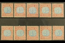 VICTORIA  POSTAGE DUE 1890-94 Set Complete, SG D1/10, Fine Mint, Lovely Fresh Colours, The 5s With Short Perf (10 Stamps - Autres & Non Classés