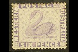 WESTERN AUSTRALIA  1864-79 6d Violet WATERMARK SIDEWAYS, SG 57b, Very Fine Mint, Lightly Hinged. For More Images, Please - Other & Unclassified