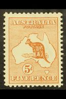 1913-14  5d Chestnut Kangaroo, Die II, SG 8, Fine Mint.  For More Images, Please Visit Http://www.sandafayre.com/itemdet - Andere & Zonder Classificatie