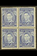 1937-49  3d Bright Blue Perf 13½x14 Die II Ordinary Thin Paper, SG 168ca, Fine Mint (two Stamps Never Hinged) BLOCK Of 4 - Other & Unclassified