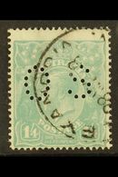OFFICIALS  1926 1s 4d Pale Greenish Blue, Punctured "OS", SG O96, Fine Used Centered To Base. For More Images, Please Vi - Andere & Zonder Classificatie