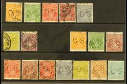 OFFICIALS  1926-30 ALL DIFFERENT "KGV HEADS" Small (Type 02) "O S" Opt'd Used Selection On A Stock Card With Perf 14 Set - Otros & Sin Clasificación