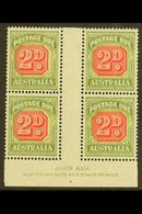 POSTAGE DUE  1946-57 2d Carmine And Green, SG D121, JOHN ASH Imprint Block Of Four, Very Fine Mint. (4 Stamps) For More  - Autres & Non Classés