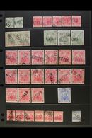 1882-1897 LATE FEE POSTMARKS.  An Unusual Collection Of Used Stamps On A Stock Page, All With Boxed "LATE FEE" Postmarks - Barbades (...-1966)