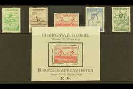 1950  Athletic Championship Set & Miniature Sheet, Cob 827/31 & Block 29, SG 1311/16, Never Hinged Mint (5 Stamps & 1 M/ - Other & Unclassified