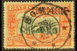 CONGO  1909 3F.50 Black And Vermilion, Local Overprint, COB 37L, Fine Boma Octagonal Datestamp. For More Images, Please  - Other & Unclassified