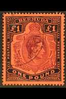 1938-53  £1 Deep Reddish Purple & Black/pale Red, SG 121c, Very Fine Used For More Images, Please Visit Http://www.sanda - Bermuda