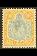 1938-53  12s6d Grey And Pale Orange, Perf 14 On Chalky Paper, SG 120b, Never Hinged Mint. For More Images, Please Visit  - Bermuda