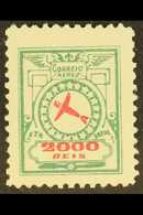 ETA  1939 2000r Green & Red On Thick Paper Air Local Private Company (Scott 2CL4, Michel E4), Fine Mint, Fresh. For More - Other & Unclassified