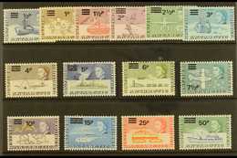 1971  Decimal Currency Surcharges Complete Set, SG 24/37, Never Hinged Mint. (14 Stamps) For More Images, Please Visit H - Other & Unclassified