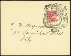1911  (Oct) Neat Locally Used Envelope Bearing 2c Red, Tied By Large Fancy Flags Cancel "British Guiana Philatelic Exhib - British Guiana (...-1966)