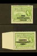 1967-68  6c Yellow Green, Overprint Inverted, And Another Double, SG 424b/c, Fine Never Hinged Mint. (2 Stamps) For More - Guyana (1966-...)