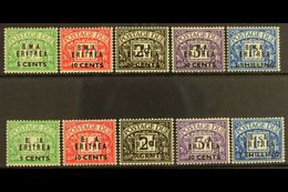 ERITREA  POSTAGE DUES 1948 And 1951 Complete Sets, SG ED1/10, Very Fine Mint. (10 Stamps) For More Images, Please Visit  - Afrique Orientale Italienne