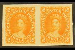 1860  2c Orange Plate Proof On India, Uni 7Pi, Superb Horizontal Pair With Large Margins All Round. For More Images, Ple - Other & Unclassified
