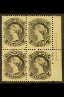 1860  1c Black On Yellowish Paper, SG 9, Inscription Block Of 4, Very Fine Mint. For More Images, Please Visit Http://ww - Other & Unclassified