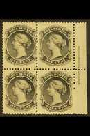 1860  1c Black On Yellowish Paper, SG 9, Inscription Block Of 4, Very Fine Mint. For More Images, Please Visit Http://ww - Otros & Sin Clasificación