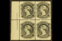 1860  1c Black On White Paper, SG 18, Marginal Inscription Block Of 4, Very Fine Mint. For More Images, Please Visit Htt - Other & Unclassified